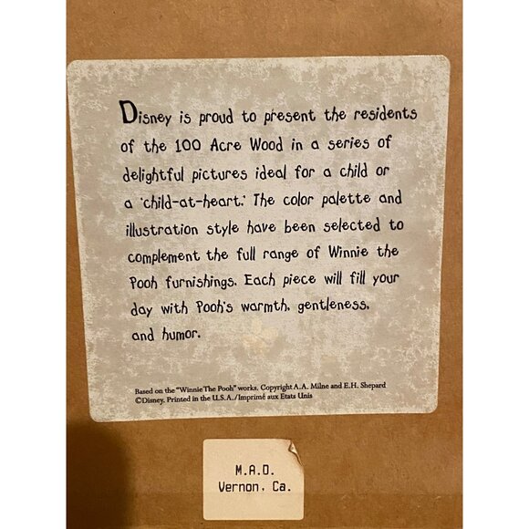 Disney Winnie The Pooh Four Seasons Framed Art Print Tigger Eeyore & Piglet - Picture 5 of 5